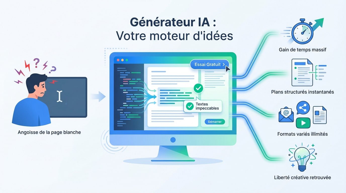 Un générateur de texte en ligne qui aide à la création de contenu
