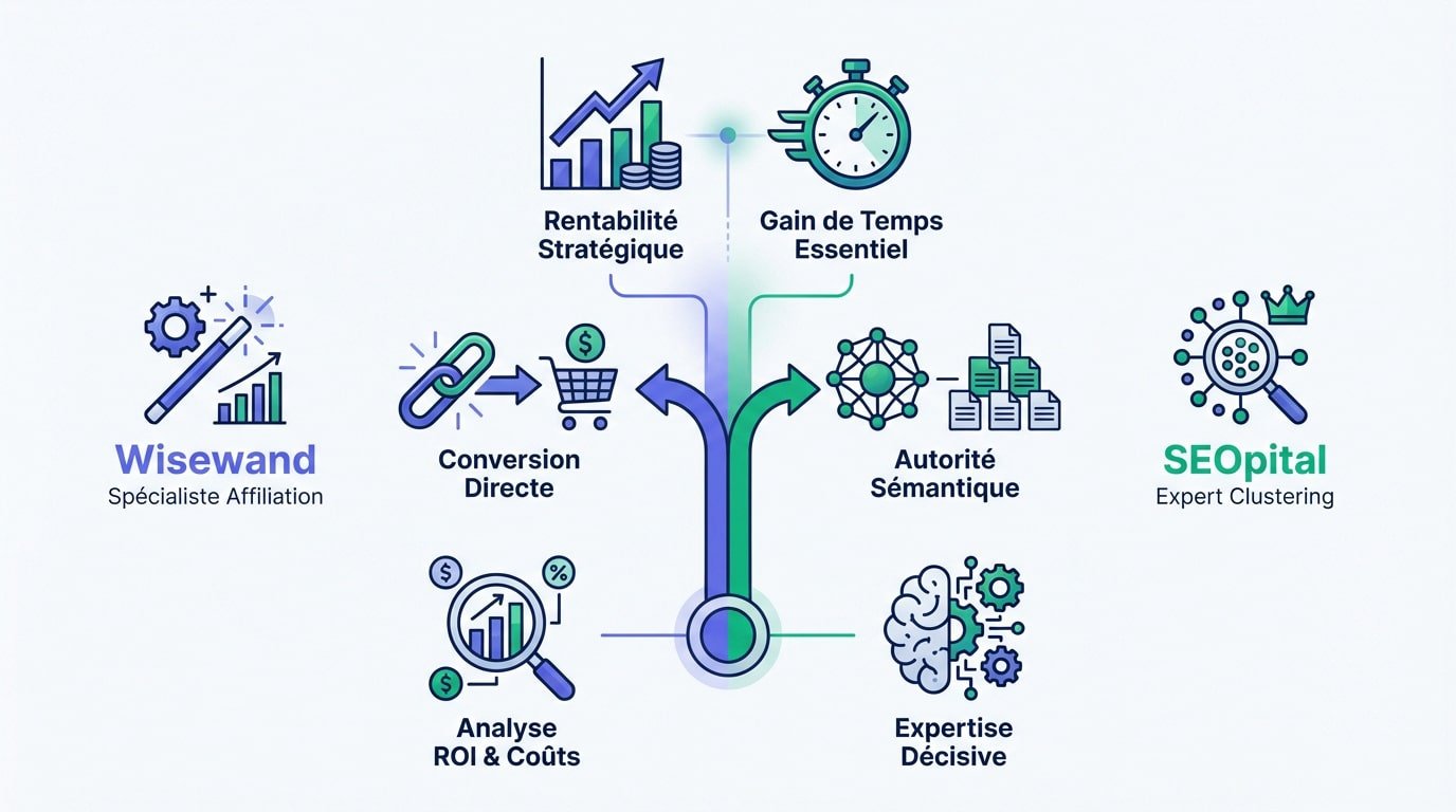 Comparaison stratégique entre Wisewand et SEOpital pour la rentabilité SEO