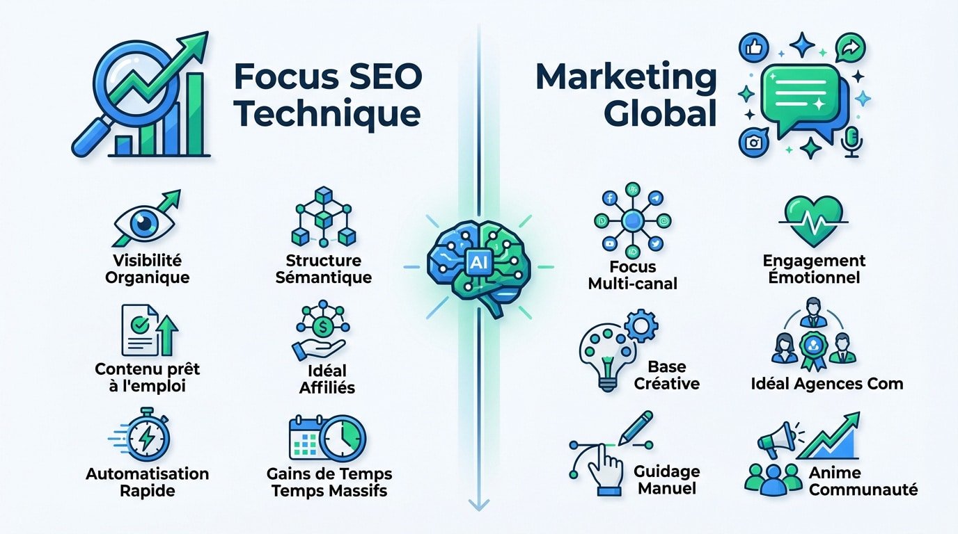 Comparaison technique entre Wisewand et Jasper AI pour le SEO et le marketing